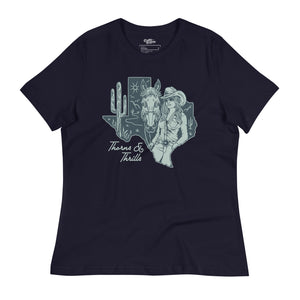 Thorns & Thrills Women's Relaxed Tee (Navy)