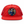 A red snapback hat with a flat brim, red mesh back panels, and a circular embroidered patch on the front featuring a skeleton cowboy with a cactus hat and yellow cacti.
