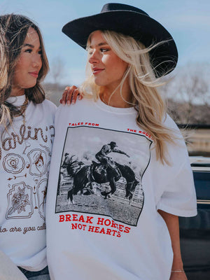 Break Horses Not Hearts Tee – White