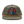 An olive green flat-brim cap with a tan braided rope detail around the brim and a circular embroidered patch on the front featuring a skeleton cowboy with a cactus and red background.