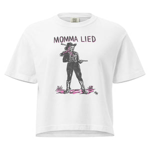 Momma Lied Women’s Heavyweight Boxy Tee