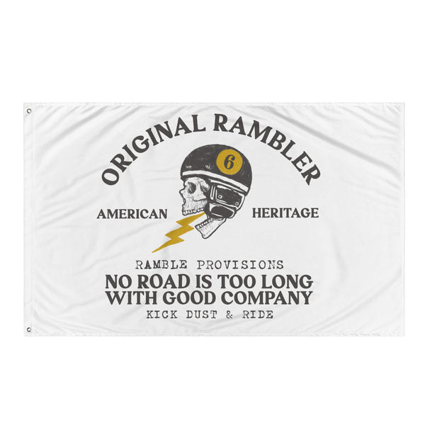 No Road is Too Long Flag (White)