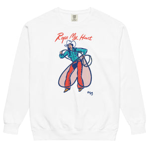 Rope My Heart Garment-Dyed Sweatshirt (White)
