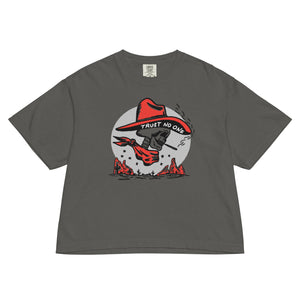 Trust No One Women's Heavyweight Boxy Tee (Pepper)