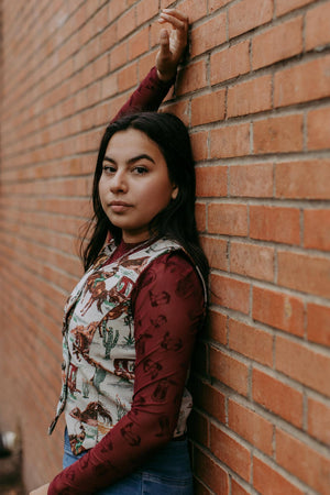 Blame It on the Boots See-Through Mesh Top – Maroon