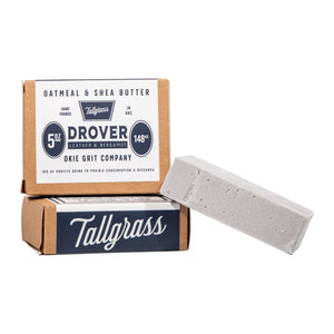 Tallgrass soap bar and packaging on a white background